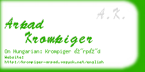 arpad krompiger business card